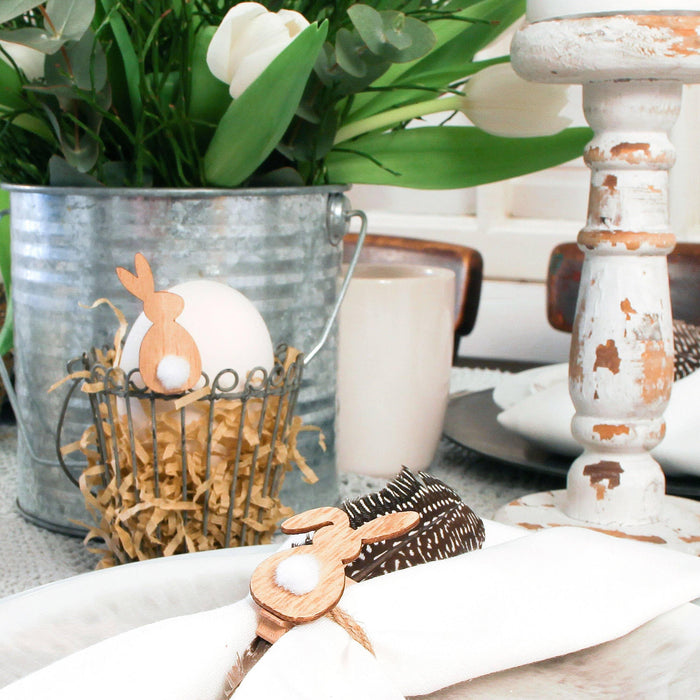 Molas formato coelho em madeira - 12 peças