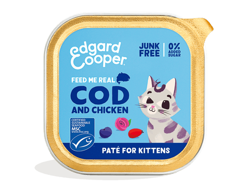 Edgard Cooper Cod & Chicken wet food kitten 85gr - PETTER