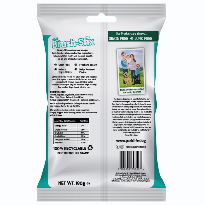 Brush-Stix sabor peru e hortelã-pimenta 180 g (7 unidades médias)