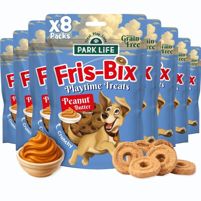Biscoitos Fris-Bix em formato de frisbee sabor manteiga de amendoim 100g