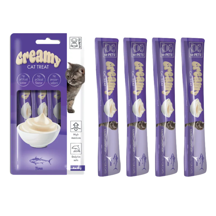 M-Pets Creamy – Snack Cremoso de Atum para Gatos 4 × 15 g