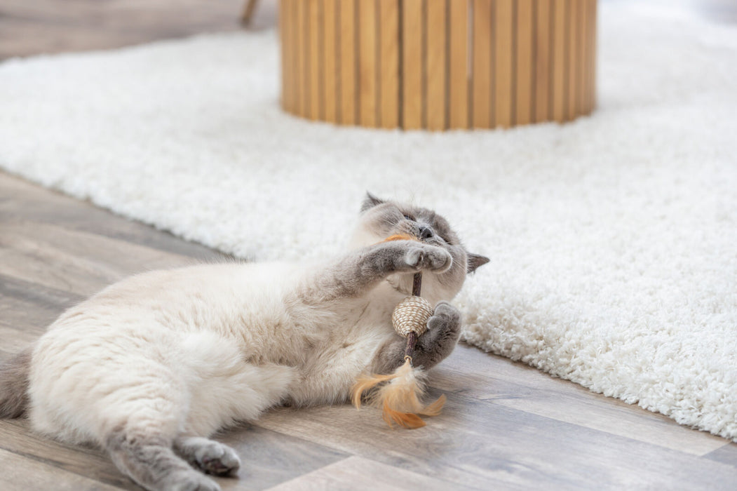 Brinquedo de matatabi com penas e bola para gatos Trixie 20 cm – imagem 4