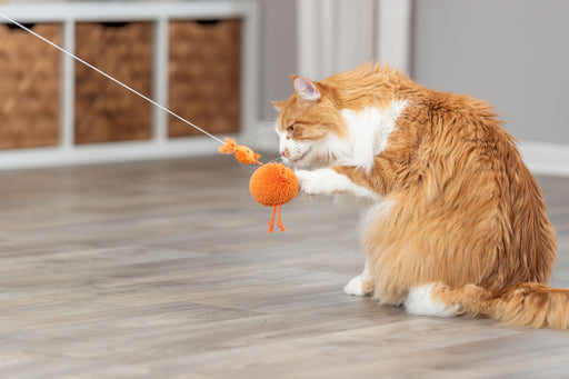 Galinha com elástico para pendurar para gatos Trixie 20 cm – imagem 2