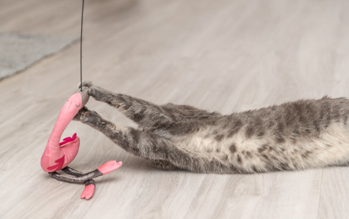 Bastão telescópico em fibra de vidro com flamingo para gatos Trixie 42–106 cm – imagem 4