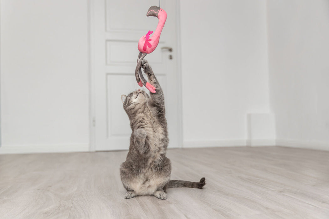 Bastão telescópico em fibra de vidro com flamingo para gatos Trixie 42–106 cm – imagem 3