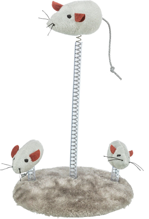 Família de ratos de peluche com base e molas para gatos Trixie ø 15 × 22 cm