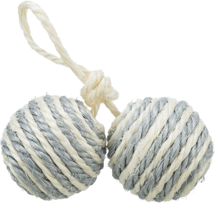 Duas bolas em sisal com corda e catnip para gatos Trixie ø 4,5 cm – imagem 2