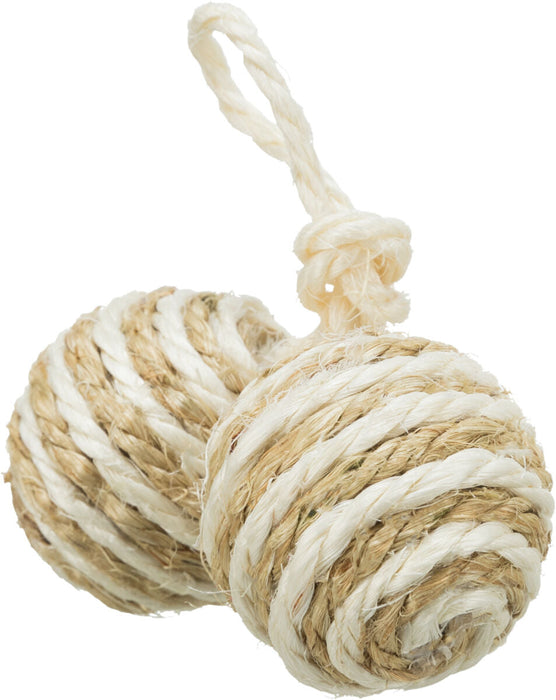 Duas bolas em sisal com corda e catnip para gatos Trixie ø 4,5 cm – imagem 3