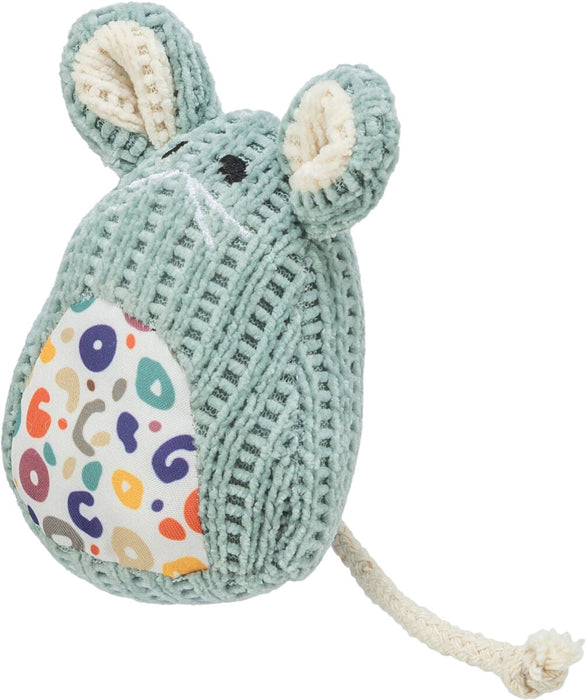 Rato sentado em tecido tricotado com catnip para gatos Trixie 11 cm – imagem 2