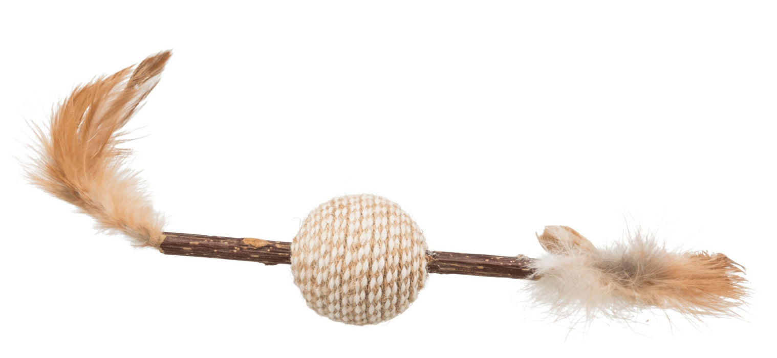Brinquedo de matatabi com penas e bola para gatos Trixie 20 cm – imagem 2