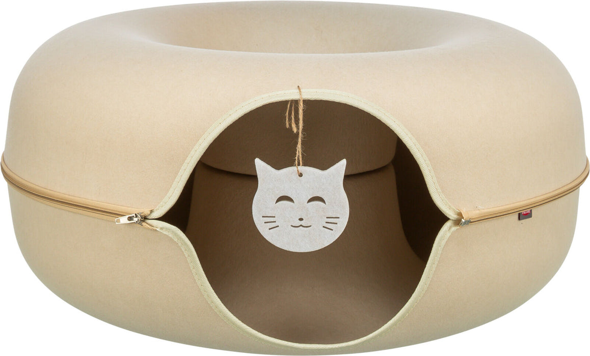 Túnel/nicho Donut em feltro com brinquedo para gatos Trixie ø 60 cm – imagem 2