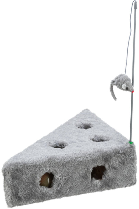 Jogo de estratégia queijo de peluche com rato e bolas para gatos Trixie 36 × 8 × 26/26 cm