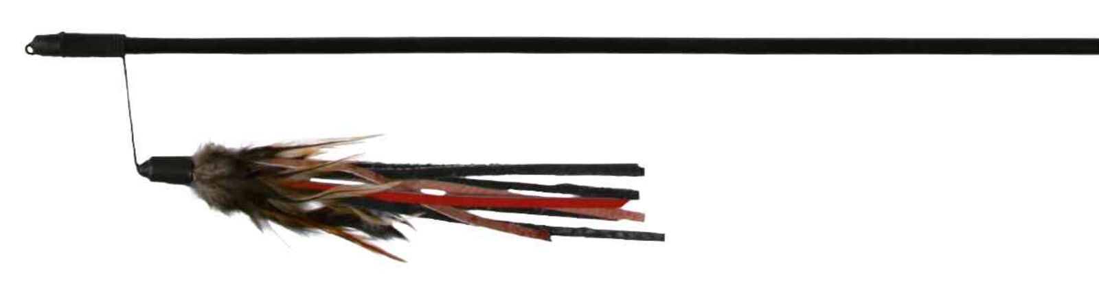 Bastão com tiras de pele e penas para gatos Trixie 50 cm