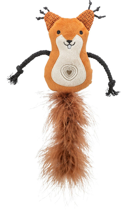 Esquilo de peluche com pena para gatos Trixie 12 cm/24 cm