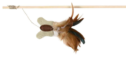 Bastão em madeira com borboleta e penas para gatos Trixie 45 cm