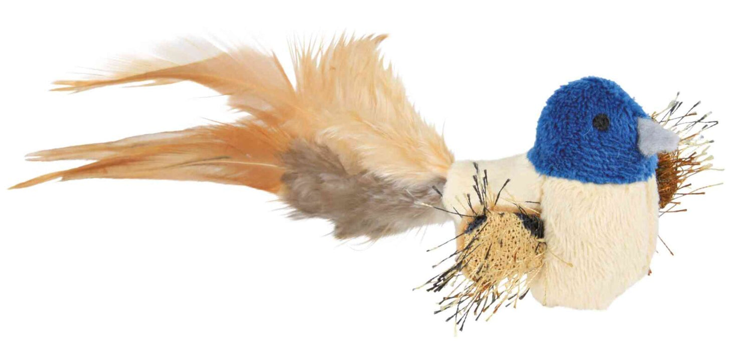 Pássaro de peluche com penas para gatos Trixie 8 cm