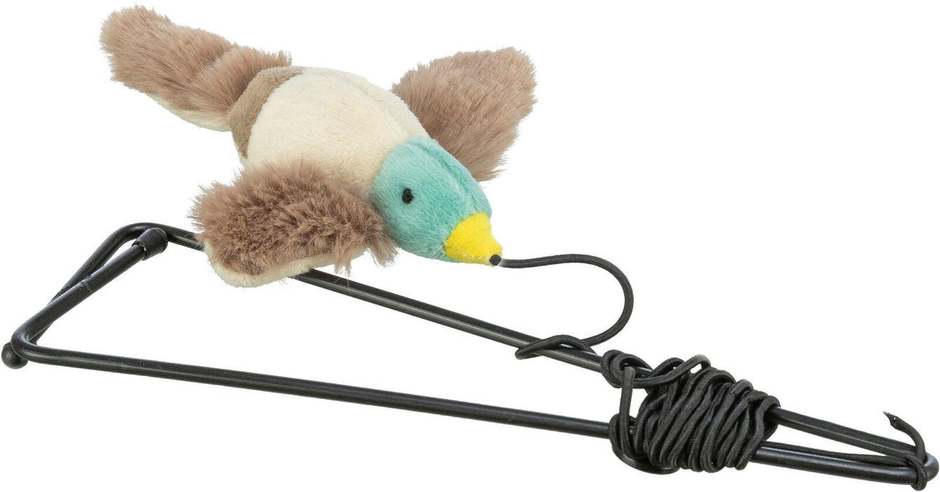 Pássaro de peluche com catnip para pendurar na porta para gatos Trixie 13 cm/175 cm