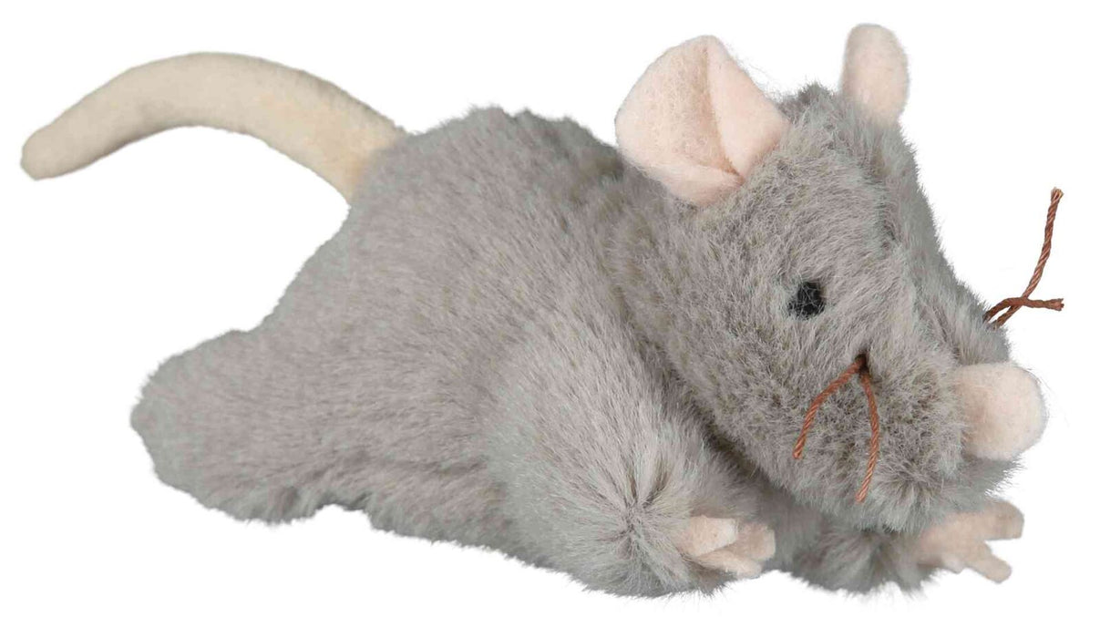 Rato de peluche com som cinzento para gatos Trixie 15 cm