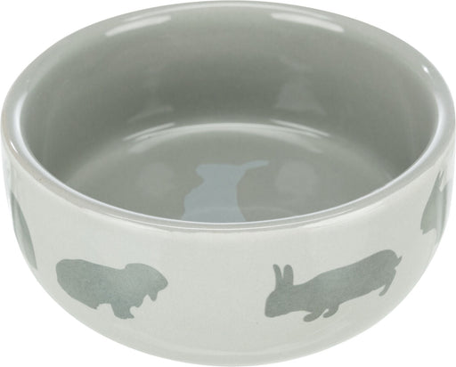 Gamela cerâmica com motivos para coelhos Trixie 250 ml – cinzenta