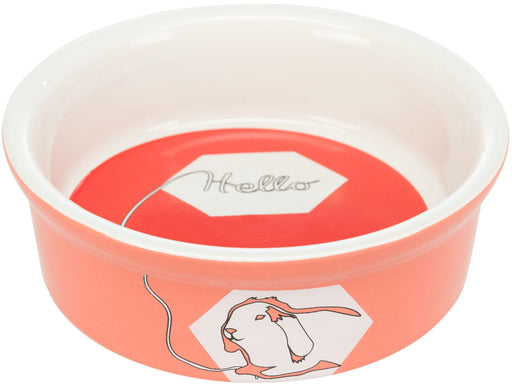 Gamela cerâmica Hello Comic para coelhos Trixie 240 ml – vermelho