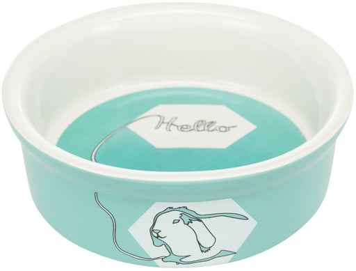 Gamela cerâmica Hello Comic para coelhos Trixie 240 ml – azul