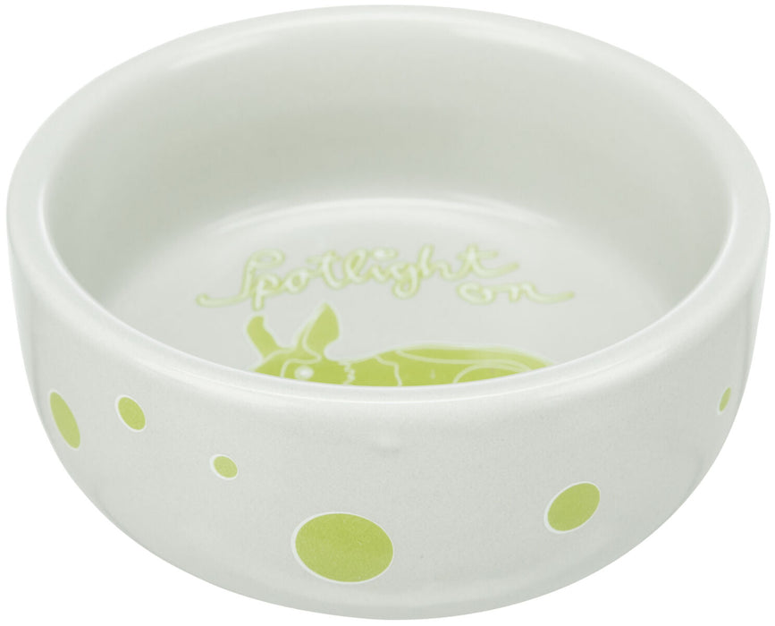 Gamela cerâmica Spotlight Comic para coelhos Trixie 250 ml – verde