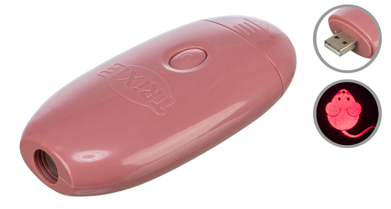 Ponteiro LED Catch the Light com rato recarregável USB para gatos Trixie 8,5 cm