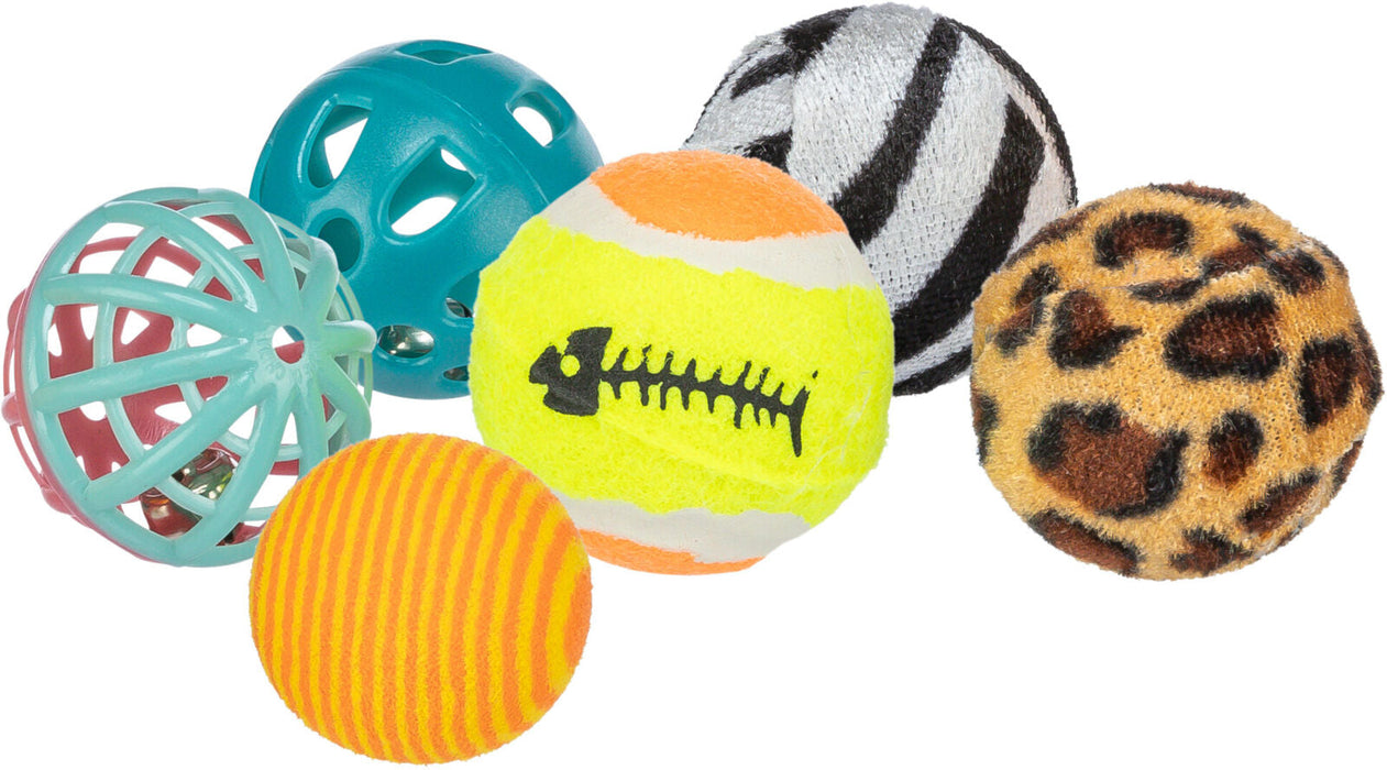 Conjunto de bolas sortidas (6 unid.) para gatos Trixie ø 4 cm