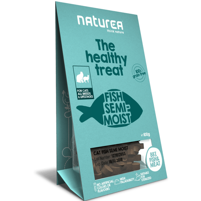 Naturea The Healthy Treat Peixe – Snack Semi-húmido para Gato 100 g