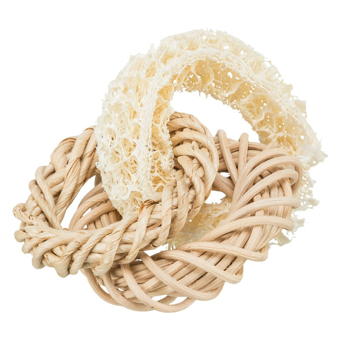 Argola em luffa, vime e folha de milho - imagem 2