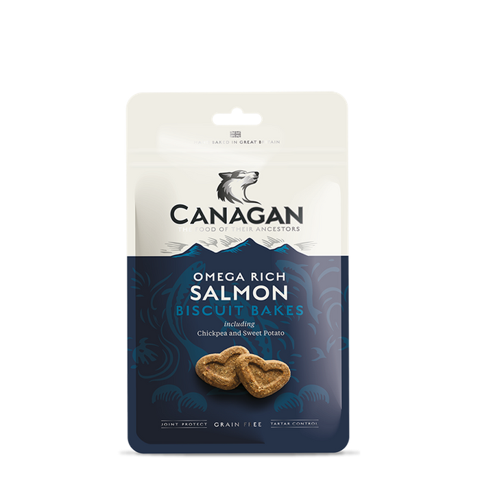 Canagan Biscuit Bakes Salmon – biscoitos para cães 150 g – embalagem