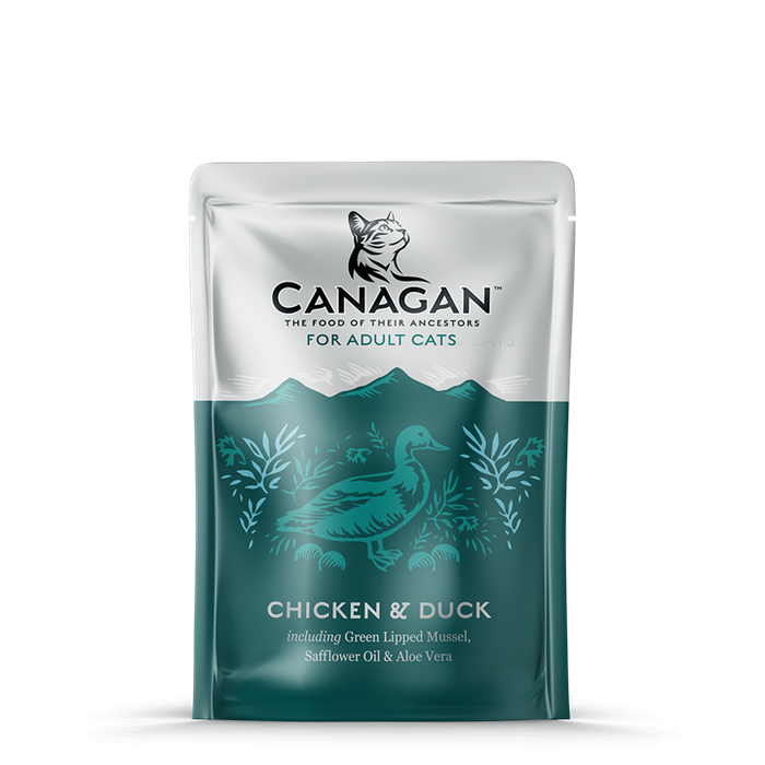 Canagan Chicken & Duck – saqueta de patê para gatos 85 g – embalagem