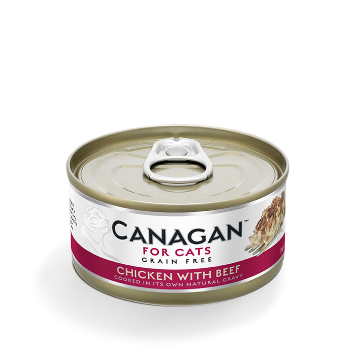 Canagan Chicken with Beef – lata para gatos 75 g – embalagem