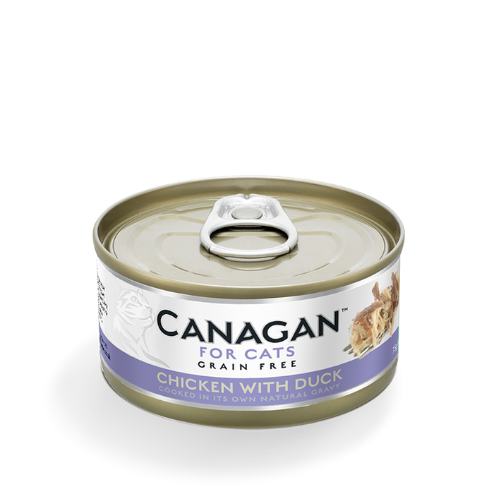 Canagan Chicken with Duck – lata para gatos 75 g – embalagem