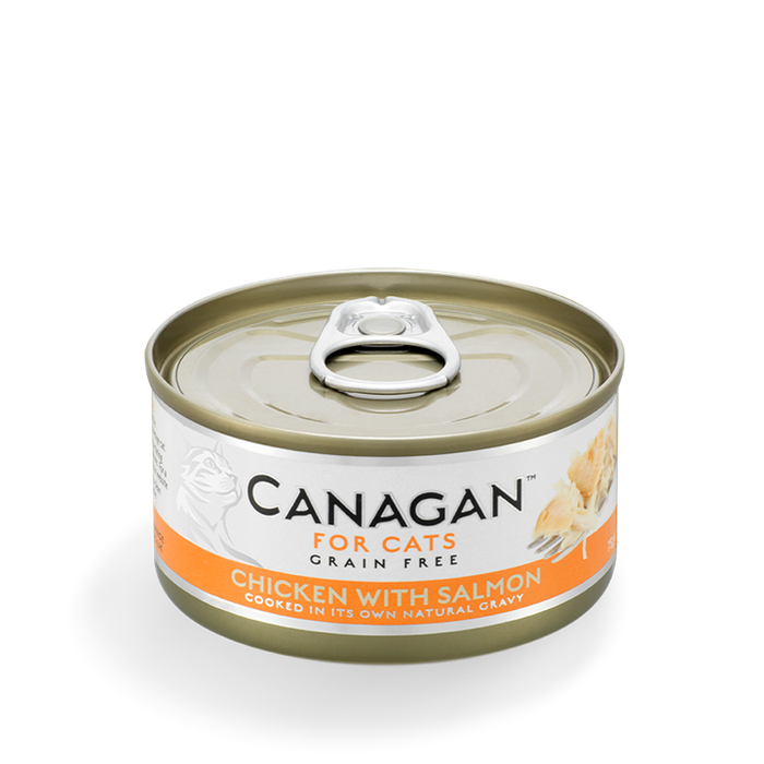 Canagan Chicken with Salmon – lata para gatos 75 g – embalagem