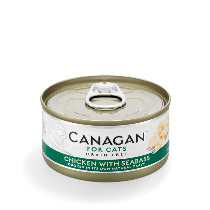 Canagan Chicken with Seabass – lata para gatos 75 g – embalagem