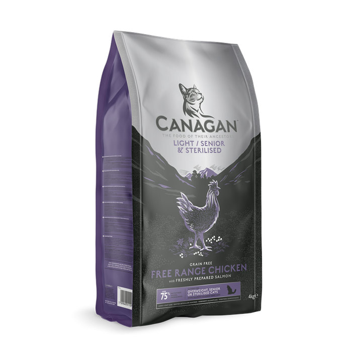 Canagan Light / Senior Free-Range Chicken – ração seca para gatos – embalagem