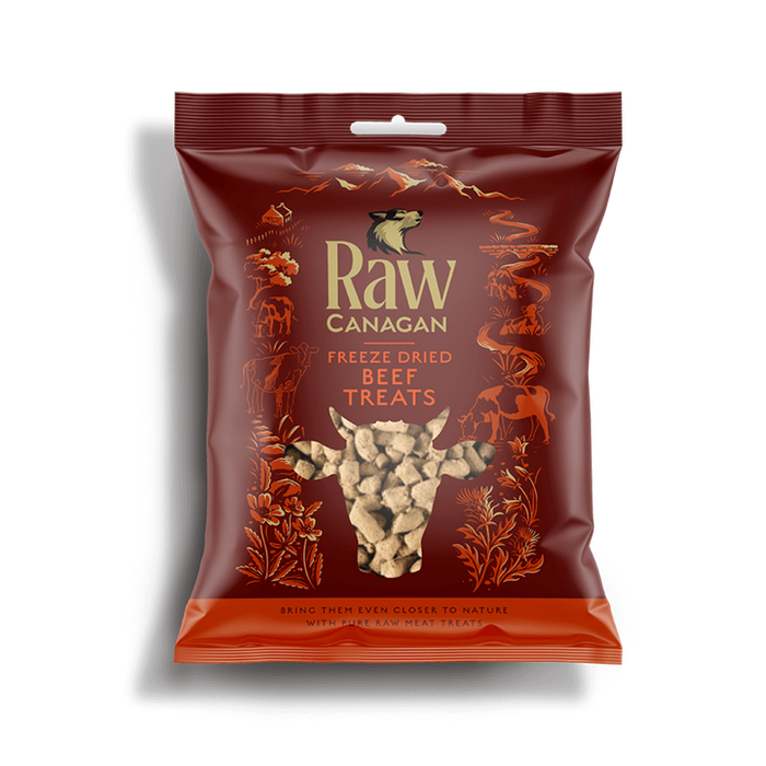 Canagan RAW Beef Treats – snacks liofilizados para cães 20 g – embalagem