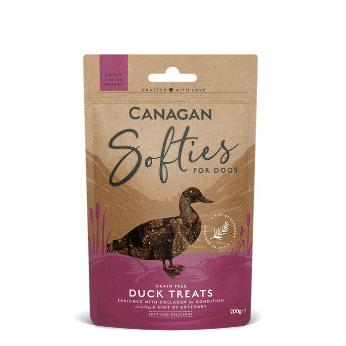 Canagan Softies Duck – snacks macios para cães 200 g – embalagem