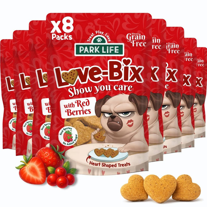 Biscoitos em formato de coração Love Bix com frutas vermelhas 100 g