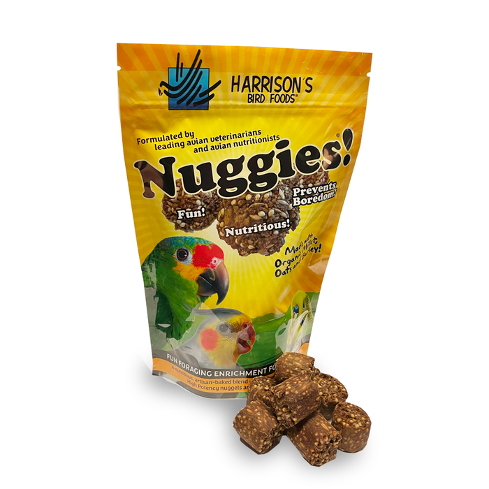 Harrison's Nuggies – guloseima biológica de sementes para aves – embalagem