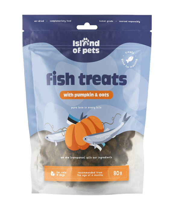 Island of Pets Snacks de Peixe com Abóbora e Aveia