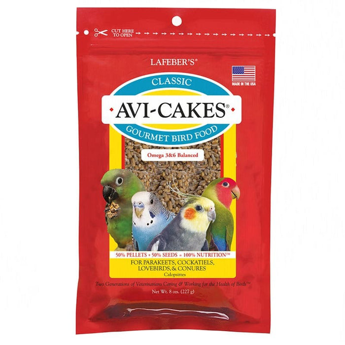Lafeber Classic Avi-Cakes – alimento completo em bolinhos para caturras e aves médias, 227 g – embalagem