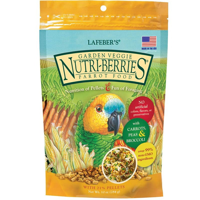 Lafeber Garden Veggie Nutri-Berries – alimento completo em bagas para papagaios, 284 g – embalagem