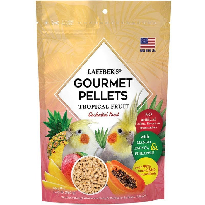 Lafeber Tropical Fruit Gourmet Pellets – pellets completos com fruta tropical para caturras e aves médias, 567 g – embalagem