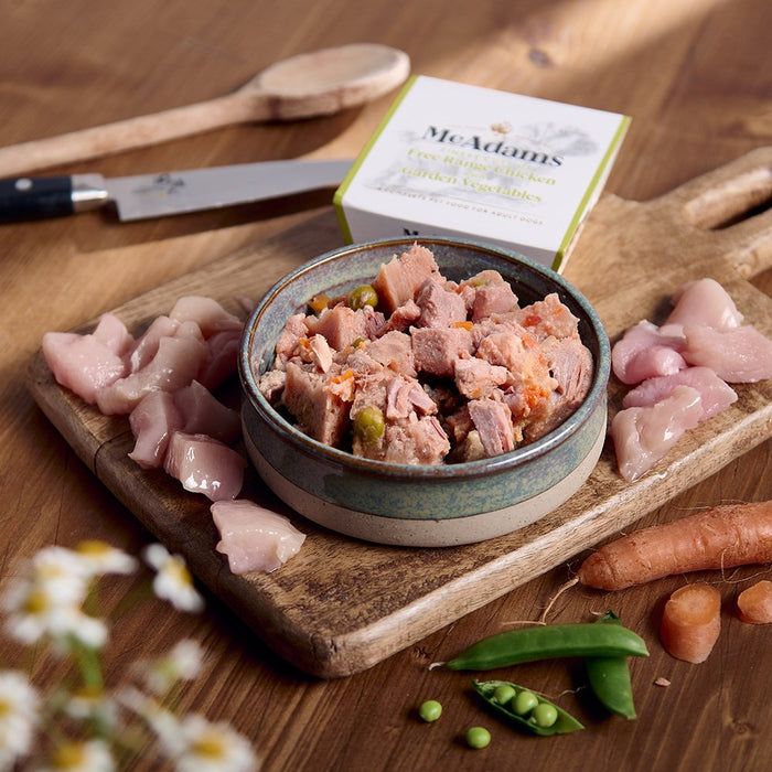 McAdams Frango do campo com legumes da horta – Comida húmida para cães – embalagem