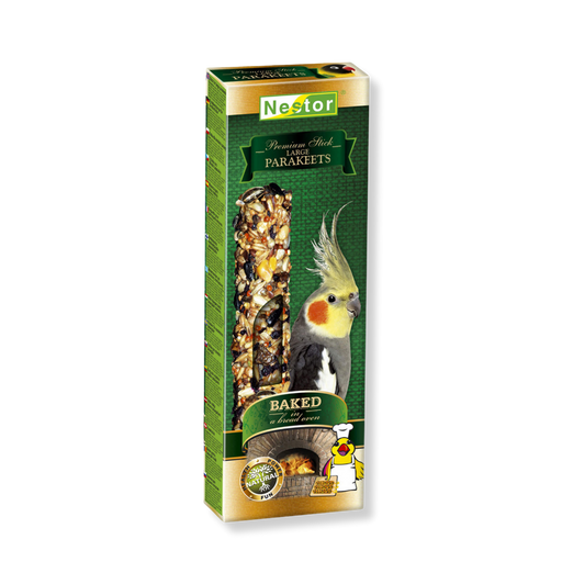 Nestor Premium Stick Large Parakeets – barra de sementes para agapornis e caturras – embalagem