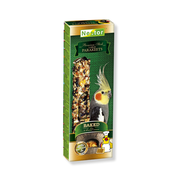 Nestor Premium Stick Large Parakeets – barra de sementes para agapornis e caturras – embalagem
