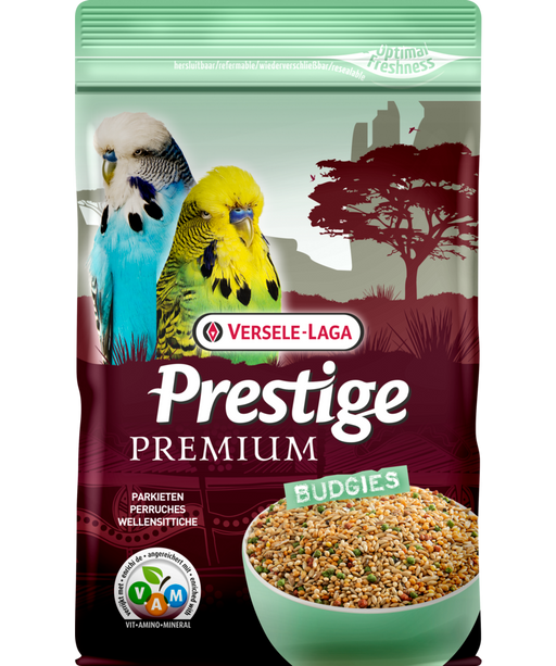 Prestige Premium Budgies – mistura de sementes para periquitos, 800 g – embalagem