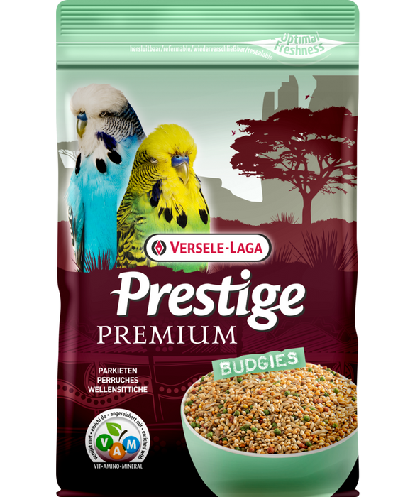 Prestige Premium Budgies – mistura de sementes para periquitos, 800 g – embalagem